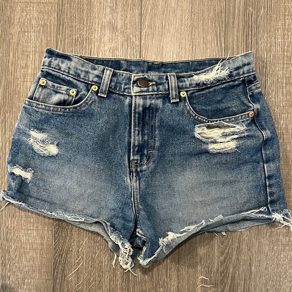 Vintage Jordache Distressed Denim Shorts | 100% Cotton | Size 16 (25) - Picture 1 of 6